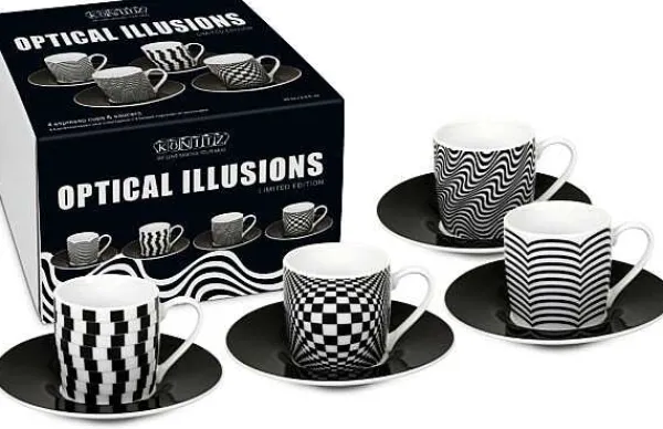 Hot 4Er Espresso Im Gk Optical Illusions Black & White
