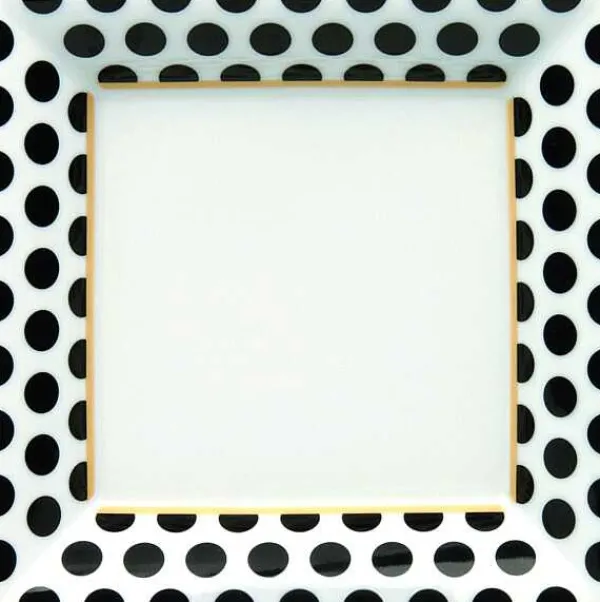 Hot Medium Tray Black & White Dots Black & White